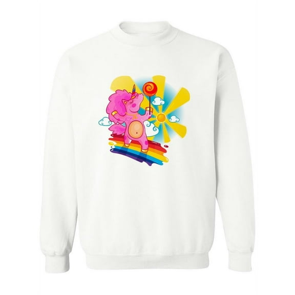 Candy Lollypop Unicorn Sweatshirt Women -Image by Shutterstock, Female XX-Large
