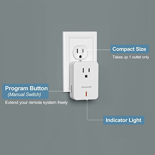 ETL Listed DEWENWILS Remote Control Outlet Plug Wireless On Off Power Switch Compact Design White Programmable Remote Light Switch Kit 100ft RF Range 2 Remotes + 5 Outlets Set ETL Listed DEWENWILS Remote Control Outlet Plug Wireless On Off Power Switch Compact Design White Programmable Remote Light Switch Kit 100ft RF Range 2 Remotes + 5 Outlets Set