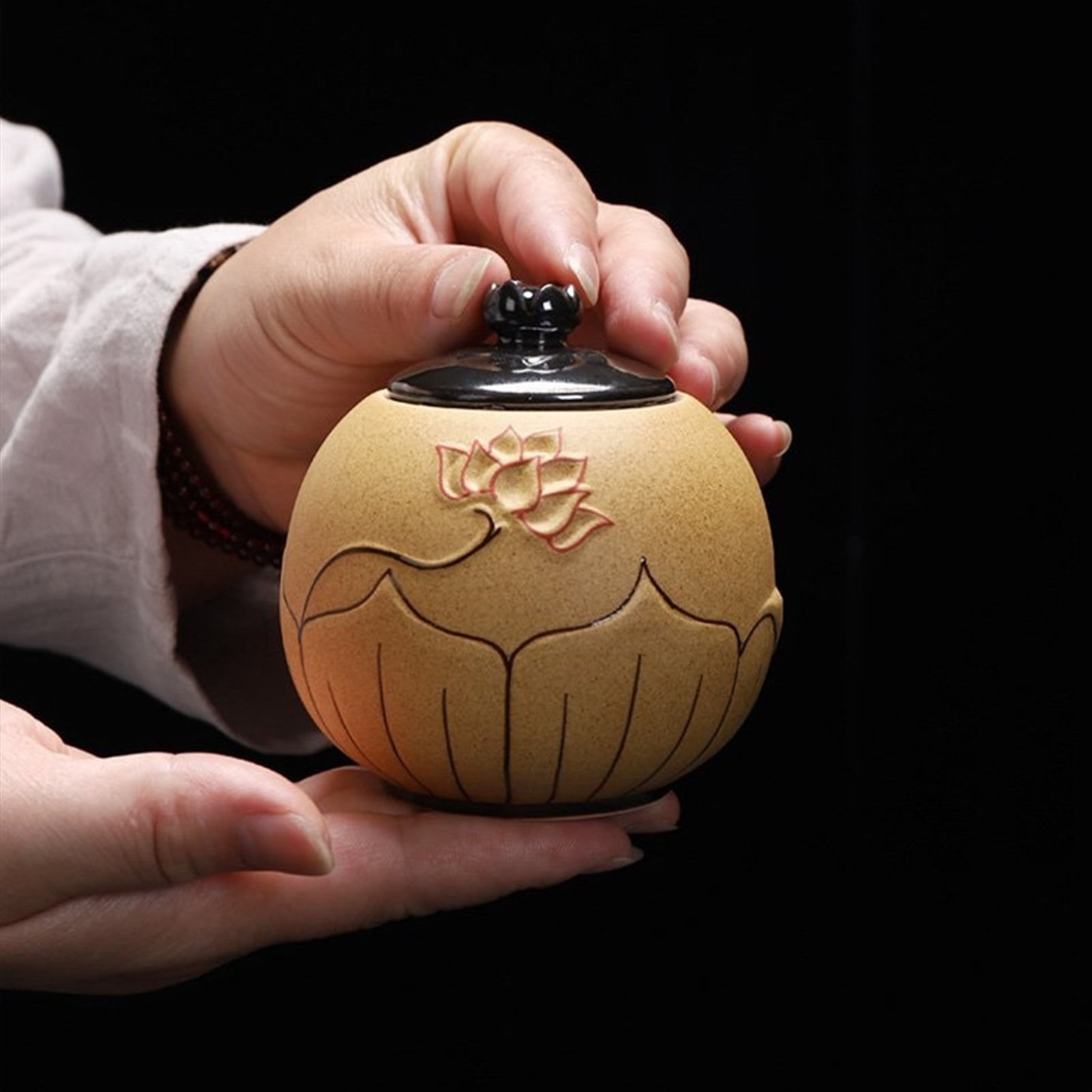 Black Urns For Ceramics Ashes Sealed Cremation Funeral Keepsake Human Pet Memorial Burial Ash Urn