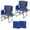 Blue/Gray, variant on Emorefun Oversized Outdoor Chair for Adults, Heavy Duty Director Chair with Side Table and Pocket, Set of 2, Black/Gray