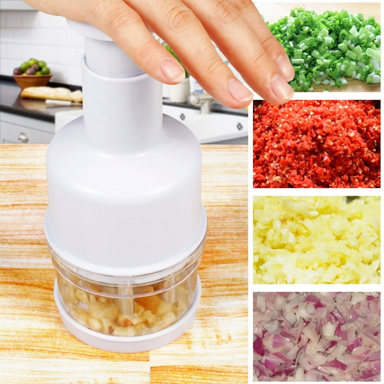 Obsoorth Pull String Garlic Chopper 3 Sharp Blades Manual Onion Cutter  Dishwasher Safe Portable Hand Food Processor with Bowl for Vegetables Nuts