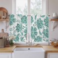thumbnail image 2 of Turquoise Paisley Floral Tier Curtains, Boho Vintage Ethnic Flowers Light Filtering Kitchen Curtains, 2Pcs Rod Pocket Half Window Treatments Panels for Sink Cafe Cabinet Basement 27.5x45 Inches, 2 of 9