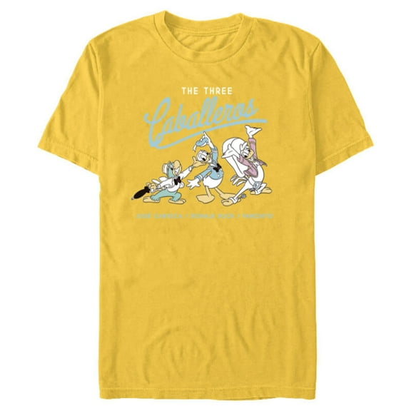 Disney The Three Caballeros Retro Donald Duck - Short Sleeve Blended T-Shirt for Adults -Customized-Yellow