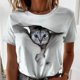 thumbnail image 1 of Camiseta de manga corta con estampado de animales para mujer, Jersey informal con cuello redondo, camisetas veraniegas coreanas para mujer, ropa de calle 2023, 1 of 4