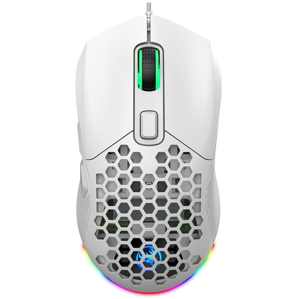 Ratón para juegos HXSJ X300 RGB retroiluminado con cable ergonómico ratón programable de 6 botones con grabación Macro