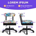 thumbnail image 3 of Adjustable Height Swivel Sewing and Craft Chair, Multiple Fabric, 3 of 11