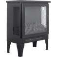 thumbnail image 4 of Lisonu 18-Inch Freestanding Electric Fireplace Heater, 1400W Stove with 3-Sided View and Realistic 3D Flame Effect, Portable Indoor Space Heater, Antique Black, 4 of 9