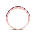 thumbnail image 4 of 10kt Rose Gold Womens Round Blue Sapphire Scalloped Stackable Band Ring 1/4 Cttw, 4 of 4
