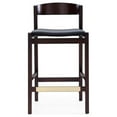 thumbnail image 2 of Manhattan Comfort Klismos 26.5" Faux Leather Counter Stool in Black/Walnut, 2 of 5