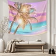 thumbnail image 5 of Coastal Tapestry for Bedroom Wall Hanging Tapestry, Ocean Palm Tree Summer Beach Purple Blue Ceiling Backdrop Tapestries Poster Blanket Wall Decor for Teens Room Living Room Dorm 39" x 59", 5 of 8