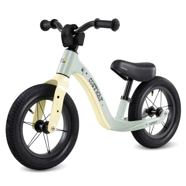 Costway Bicicleta de equilibrio para niños pequeños de magnesio de 12 pulgadas, sin entrenamiento con pedales, bicicleta de equilibrio para niños pequeños, verde