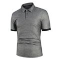 thumbnail image 1 of Hombres Polo Hombres Camisa de manga corta Polo Contraste Color Polo Nueva ropa Verano Streetwear Casual Moda Hombres Topsdark gris negroAsia L 60-70 KG, 1 of 3