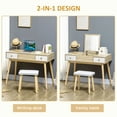 thumbnail image 4 of HOMCOM Ensemble de Coiffeuse avec Miroir Rabattable et Tabouret Rembourré, 4 of 10
