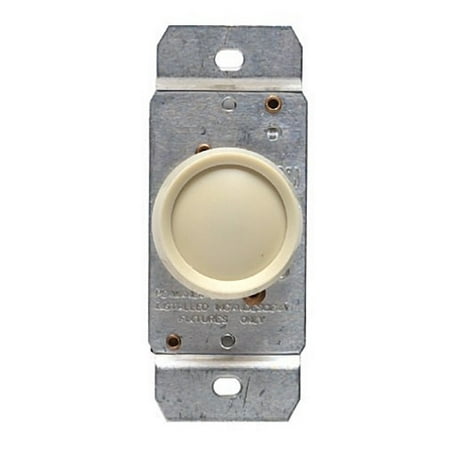 Leviton Ivory 3-Way Rotary Push ON/OFF Light Dimmer Switch 600W