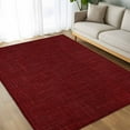 thumbnail image 4 of Dark Red 5x8 Area Rugs, Farmhouse Burlap Solid Red Color Modern Linen Texture Non-Skid Rubber Backing Large Rectangle Rugs - Living Room Bedroom Home Office, Indoor Floor Mat Carpets Washable Rug, 4 of 9