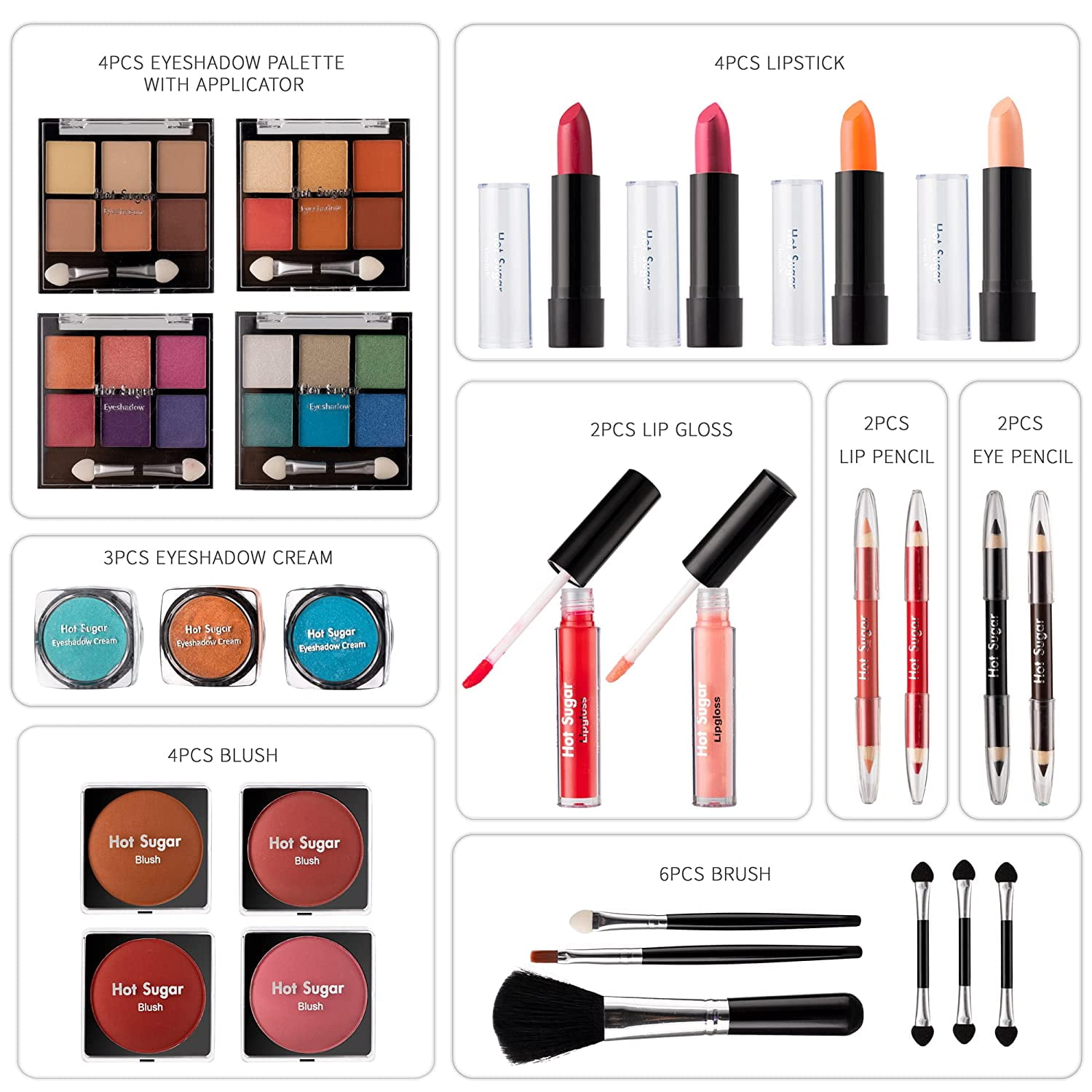 Hot Sugar Makeup Kit for Girls 10-12, All-in-One Kids Makeup Set for Teens, Basic Cosmetic Set for Women - Perfect Gift to Begin the Makeup Journey ((Pink Leopard))