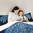 thumbnail image 4 of Manfei Mandala Pattern 7 Pieces Bedding Comforter Set,Wild Animal Wolves Full Bedding Set,Galaxy Starry Night Fitted Sheet Flat Sheet For Children,Breathable Home Decor, 4 of 8
