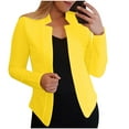 thumbnail image 4 of Lcziwo Women Oversized Blazer Solid Color Open Front Outerwear Long Sleeve Notch Collar Jackets Business Office Work Blazer 2025 Yellow,XXXL, 4 of 6