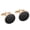XK1131 Gold, variant on Classic Cufflinks for Men, Round Black Gold Tone Cuff Links for French Cuff Shirt, Formal Wedding Groom Business Tuxedo Accessories Gift for Him