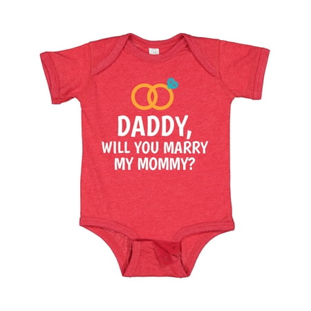 

Inktastic Daddy Will You Marry My Mommy with Rings for Proposal Gift Baby Boy or Baby Girl Bodysuit