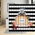 thumbnail image 5 of Pink Perfume Floral Shower Curtain Butterfly Natural Flower Black White Stripes Fashion Woman Girl Bathroom r with, 5 of 7