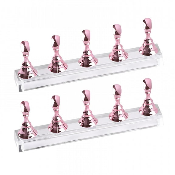 LAMIRO Nails Nipper Cuticle Sand Bar 2 Sets Acrylic Nail Display Stand Nail Tip Practice Holder Nail Practice Stand Fingernail DIY Nail Art Stand