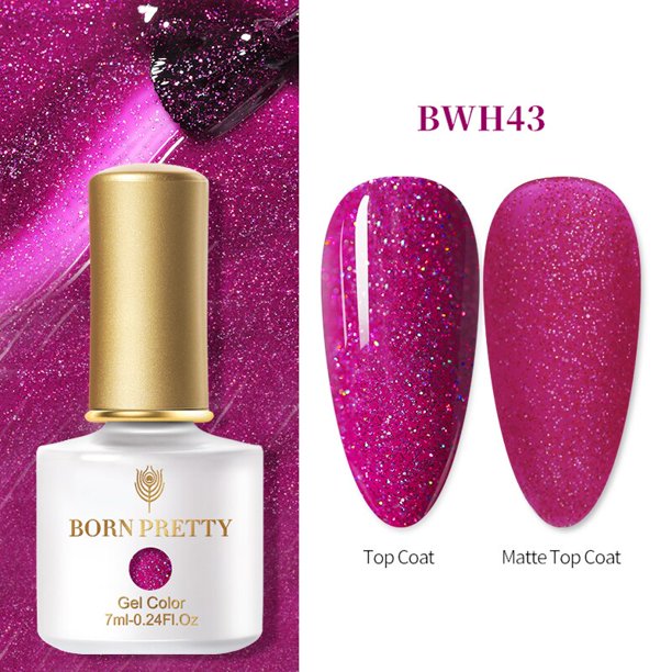 BORN PRETTY Nail Gel Polish Nude Color Nail Gel Nail Polish Glitter Sequins Soak Off UV Gel Nail Varnish Nail Art Design Gong Bohan LED