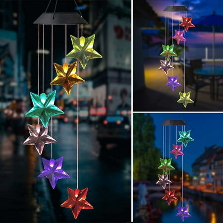 SolarEra Solar Wind Chimes Lights  LED Color Changing Wind Chimes Waterproof Wind Mobile Solar Lights Xmas Valentines Day Decor for Outdoor Patio Yard Garden Home Decorative
