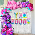 thumbnail image 6 of Y2K Millennium Party Decor Set - Colorful Gradient Letter and Number Foil Balloons + Butterfly Tassel Background Wall, 6 of 7