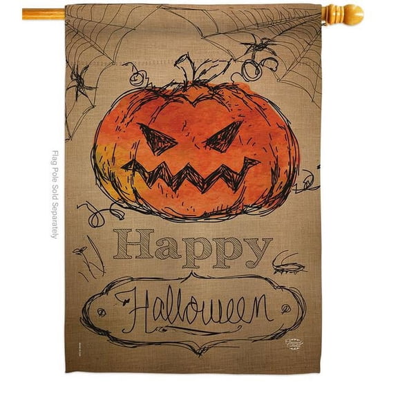 Ornament Collection H191023-BO 28 x 40 in. Happy Halloween House Flag with Fall Double-Sided Decorative Vertical Flags Decoration Banner Garden Yard Gift