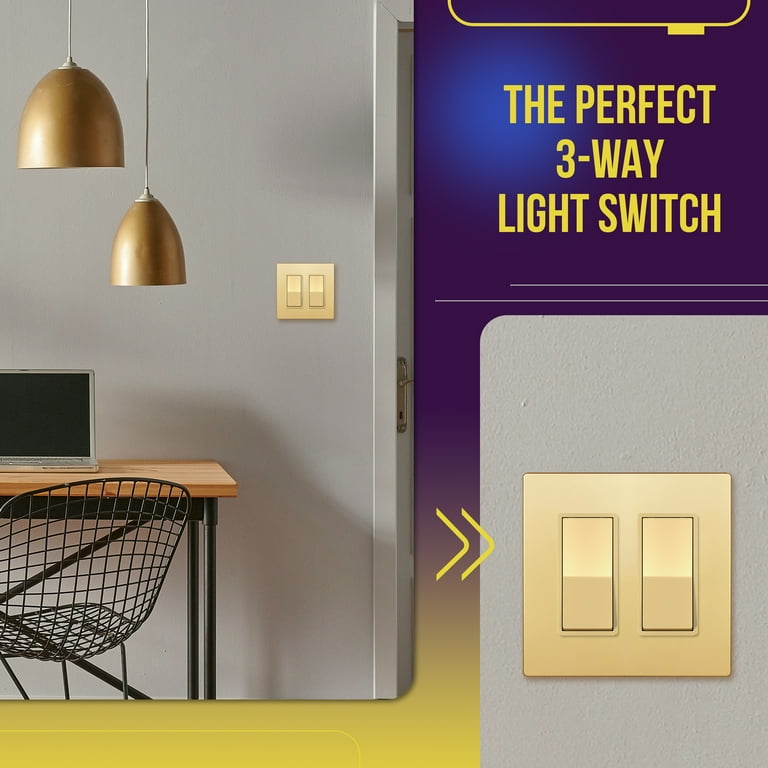 ENERLITES 3-Way Decorator Paddle Light Switch, Single Pole or