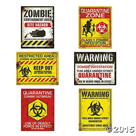 Zombie Halloween Party Posters - Assorted Styles - 6 pieces