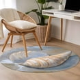 thumbnail image 5 of Ocean Shell Round Living Room Rugs 3.3 ft, Coastal Spray Washable Area Rug with Non-Slip Sturdy Edge Binding Round Front Door Mat Floor Carpet for Entryway, 5 of 9