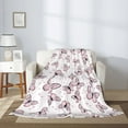 thumbnail image 2 of Disketp Butterflies (2) Cozy Flannel Fleece Throw Blanket: Has a velvety texture for All Seasons - Perfect for Women, Men, & Kids", 2 of 6