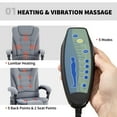 thumbnail image 3 of CoSoTower Chaise de Massage Vibrante à 7 Points, Chaise de Bureau Inclinable avec Repose-Pieds, Dossier Inclinable, Hauteur Réglable, Gris, 3 of 7