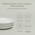 thumbnail image 2 of over&back Stoneware Plates - Dish Set with 4 Appetizer Plates - 4-Piece All-Occasion Place Settings - Elegant Dinnerware Sets for Home and Kitchen - 6.3" x 6.3" - Semi-Matte White, 2 of 8