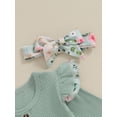 thumbnail image 5 of Suealasg Baby Girls Easter Outfit 3 6 9 12 18 Months Infant Girls Long Sleeve Bunny Print Romper Dress + Headband Set 0-18M 2Pcs Newborn Girl Spring Clothing, 5 of 9