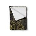 thumbnail image 2 of Steampunk Soft Flannel Fleece Blanket, Dark Toned Mechanical Composition Including Various Wheels Gears Image, Cozy Plush for Indoor and Outdoor Use, 70" x 90", Dark Brown Sand Brown, by Ambesonne, 2 of 6