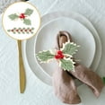 thumbnail image 3 of WEAVILUX Christmas Napkin Rings Red Berries Green Leaves, Silk Cloth Material, 6Pcs, 3 of 8