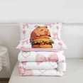 thumbnail image 7 of Erosebridal Kawaii Rodent Animal Capybara Twin Comforter Sets,Kawaii Bowtie Lovers Bedding Set For Kids ,Reversible Pink 2pcs, 7 of 7