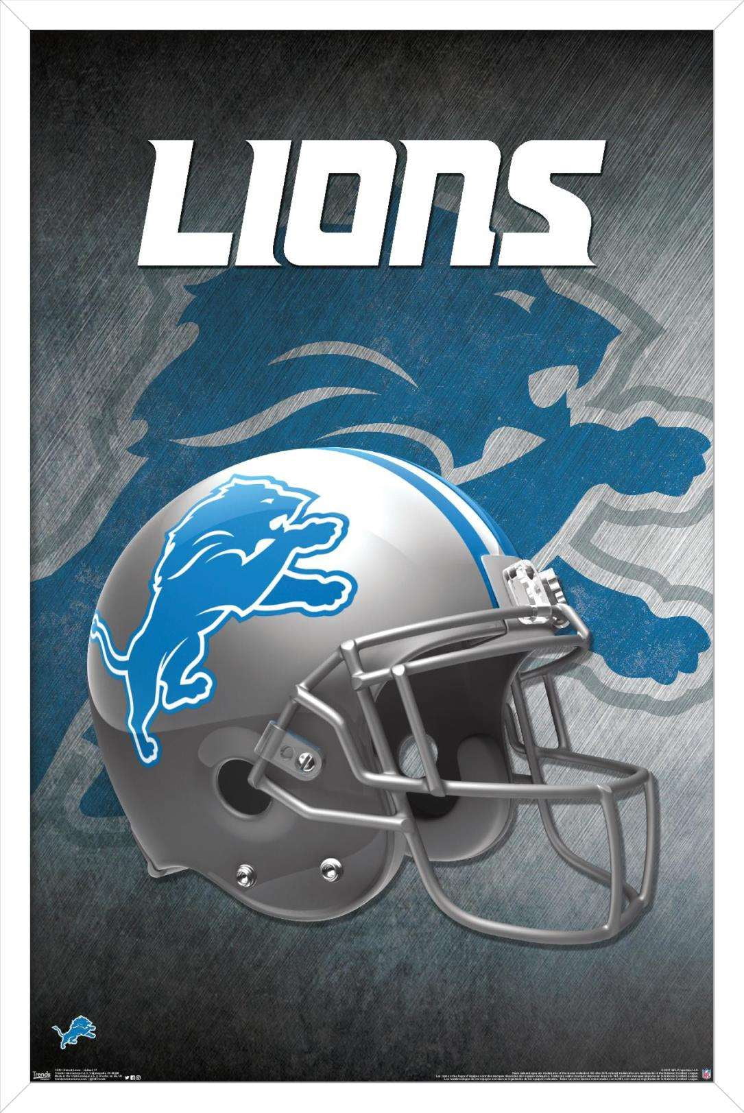 Trends International Nfl Detroit Lions - Drip Helmet 20 Framed