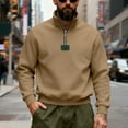 thumbnail image 3 of Ceisia Men Slim Fit Fashion Solid Color Long Sleeve Stand Collar Gift Zipper Casual Daily Party Wear Shirt Top, 3 of 8