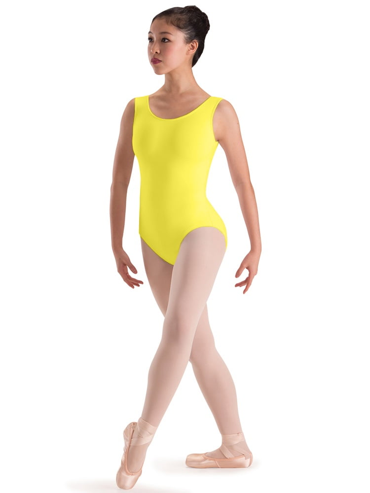 Motionwear Women's Tank Scoop Neck Leotard L YELLOW