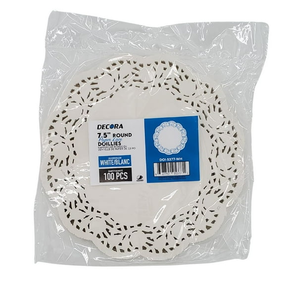 Decora 7.5" Round Paper Lace Doilies - Bulk Pack of 2000 - Perfect for Parties, Weddings, and Everyday Use (20x100)