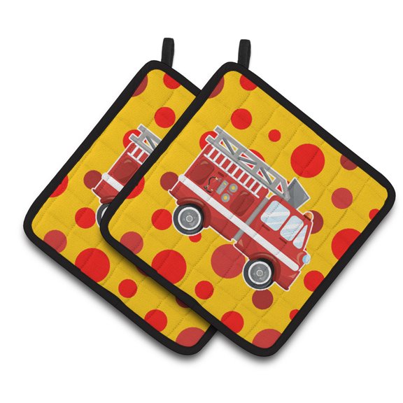 Fireman's Firetruck Pair of Pot Holders