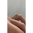thumbnail image 4 of SOLITAIRE JEWELS 2.50CT Pear Cut Moissanite Double Band Engagement Ring for Women Solid 10k Yellow Gold, 4 of 5