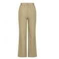 thumbnail image 5 of Skpblutn Casual Pants for Women High Waisted Wide Leg Pants Casual Drawstring Elastic Trousers Comfy Straight Leg Long Pants With Pockets, 5 of 5
