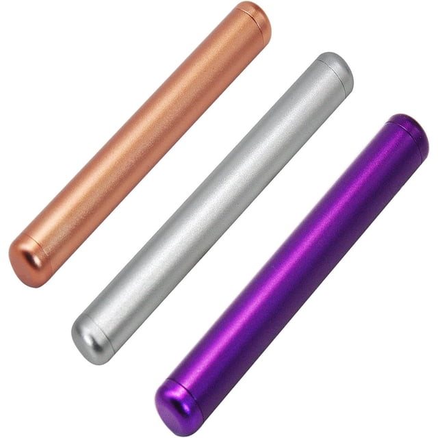 Tubo enfriador Bodice, enfriador Bodice, frasco enfriador Bodice, enfriador portátil de metal Bodice con tapa, contenedor de tubo de metal hermético (oro + morado + plata)