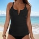 thumbnail image 2 of Traje de Baño de Cobertura Completa de las Mujeres sin Mangas con Cuello en V, Traje de Baño Empujado Acolchado de una Pieza, Traje de Baño de las Mujeres, 2 of 5