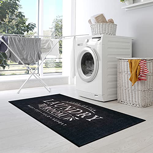 Details about   Laundry Room Rug Runner Mat Non-Slip Stain Resistant Charming Wash Room 2'3"x3' 